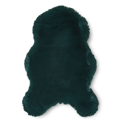 Think Rugs Green Teddy Luxury Super Soft Pelt Shape Rug
