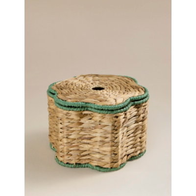 Natural Flower-Shape Woven Rattan Storage Box