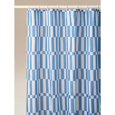 Blue Split Checkerboard Shower Curtain