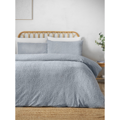 Catherine Lansfield Blue Crinkle Duvet Cover Set
