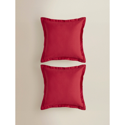 Red Solid Dye Cushion 45cm x 45cm - Set of 2