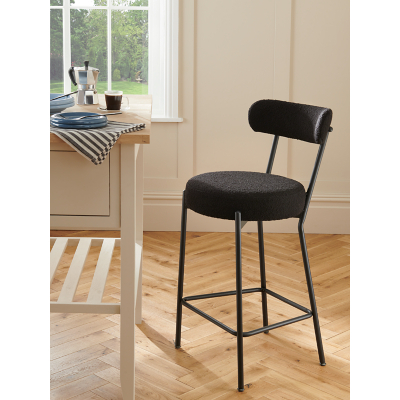 Black Boucle Bar Stool