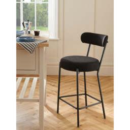 Black Boucle Bar Stool