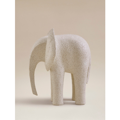 Beige Stone-Effect Elephant