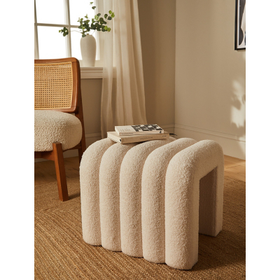 White Small Wave Stool