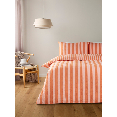 Autumn Seersucker Stripe Duvet Set