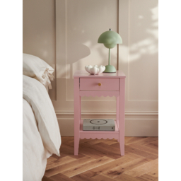 Pink Scalloped Bedside Table