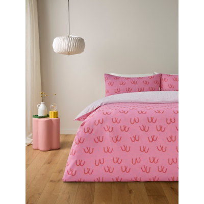 Pink Lucky Horseshoe Easycare Duvet Set