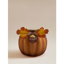 XL Orange Glass Cinnamon Pumpkin Scented Candle
