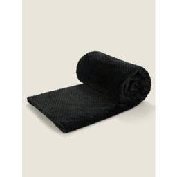 Black Waffle Super Soft Throw - 120cm x 150cm