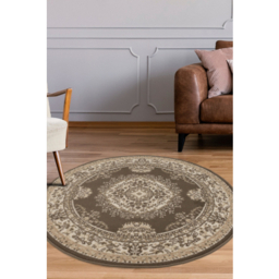 maker Taupe Maestro Traditional Circle Rug