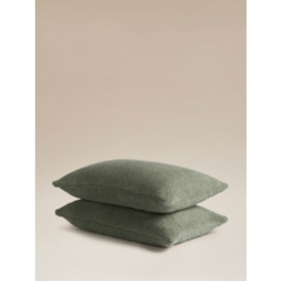 Light Green Plain Teddy Pillowcase Pair