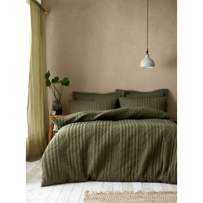 Pineapple Elephant Olive Tamba Jersey Stripe Duvet Set