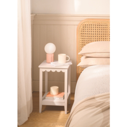 Cream Scallop Bedside Table