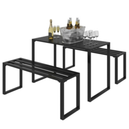 Outsunny 3 Piece Picnic Bench Set with 2 Benches