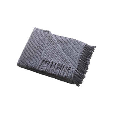 Drift Charcoal Hayden Basketweave Throw - 200cm x 200cm