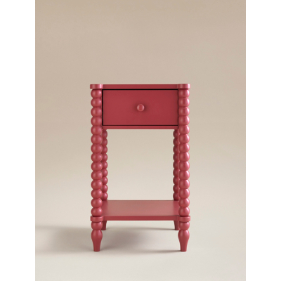 Red Bobbin Bedside Table