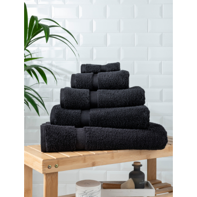 Black Super Soft Cotton Towel & Bath Mat Range