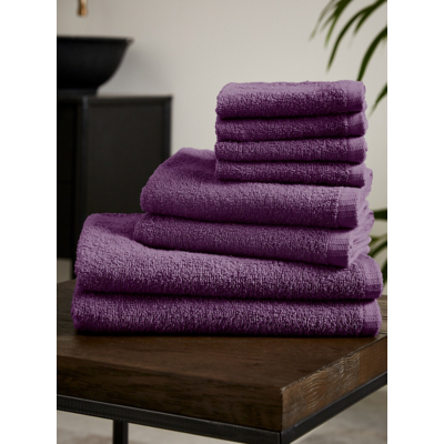 Catherine Lansfield Plum Quick Dry Towel Bale - Set of 8