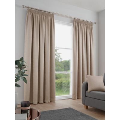Fusion Galaxy Natural Dimout Pencil Pleat Curtains