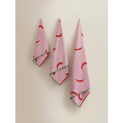Pink Chilli Peppers Cotton Towel Range
