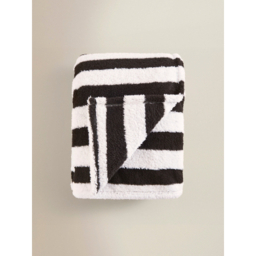 Black & White Super-Soft Striped Blanket - 200cm x 220cm