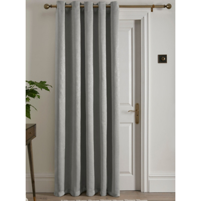 Fusion Silver Strata Single Eyelet Door Curtain