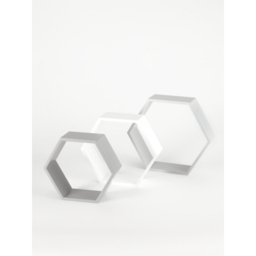Grey and White Hexagonal Shelves Set of 3