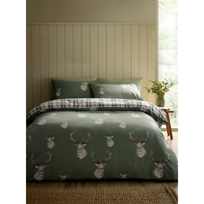 Catherine Lansfield Stag Check Duvet Cover Set
