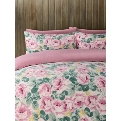 Floral Pansy Print Flannel Fleece Duvet Set