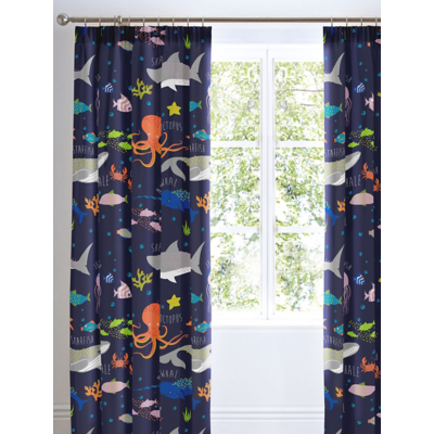 Bedlam Sea Life Glow in the Dark Kids Bedroom Curtains