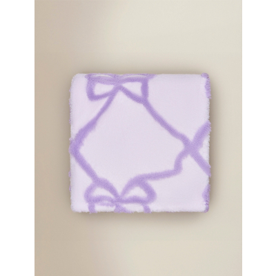 Lilac Bows 3D Textured Fleece Blanket - 120cm x 150cm