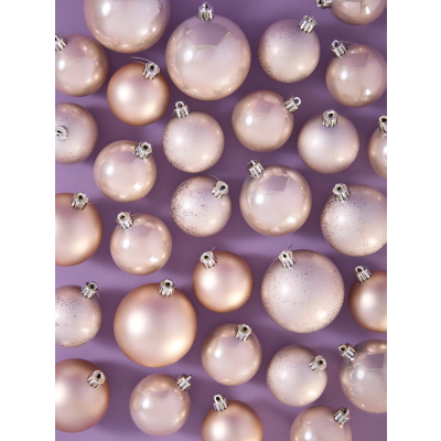 Rose Gold-Tone Mixed Baubles - Set of 30