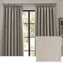Furn Linen Dawn Blackout Pencil Pleat Curtains