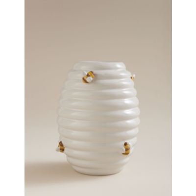 White Bee Vase