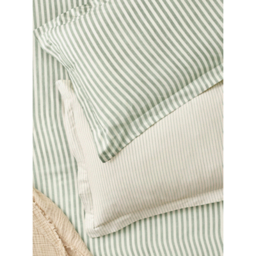 Hebden Forest Green Mélange Stripe 100% Cotton Pillowcase Pair