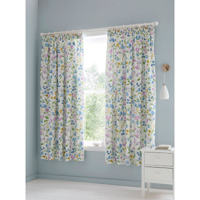 Dreams & Drapes Lilac Floral Pencil Pleat Curtains