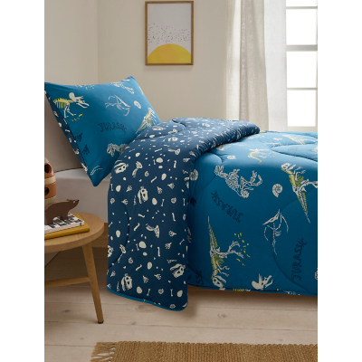 Blue Dinosaur Coverless Duvet
