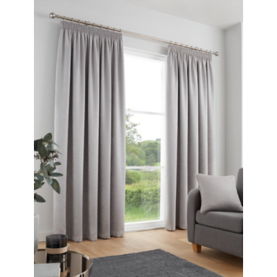 Fusion Galaxy Silver Dimout Pencil Pleat Curtains