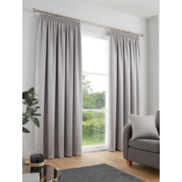 Fusion Galaxy Silver Dimout Pencil Pleat Curtains