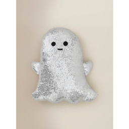 Silver-Tone Sequin Ghost-Shaped Cushion
