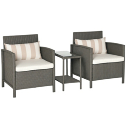 Outsunny 3pc 2-Tier Rattan Bistro Set