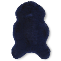 Think Rugs Navy Teddy Luxury Super Soft Pelt Shape Rug