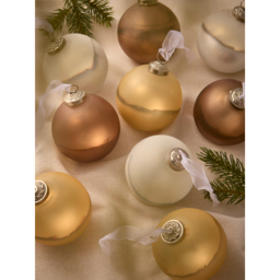 Neutral Christmas Baubles - Set of 9