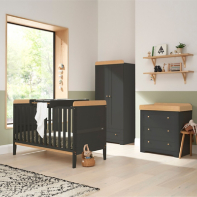 Tutti Bambini Rio 3pc Slate Grey & Oak Room Set