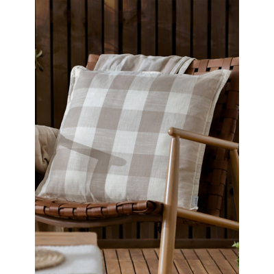Yard Natural Chesil Check 100% Cotton Outdoor Cushion