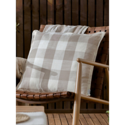 Yard Natural Chesil Check 100% Cotton Outdoor Cushion