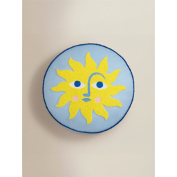 Blue Round Sun-Shaped Cushion