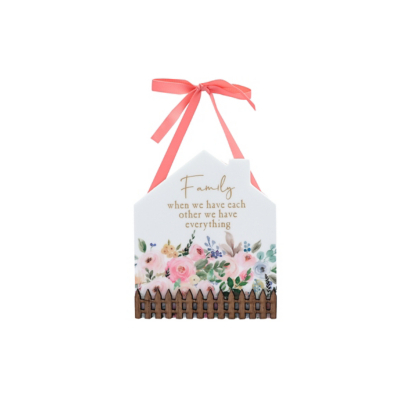 The Cottage Garden Home Fence Plaque - Family