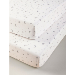 Kids Moon and Stars Fitted Sheets - Set of 2